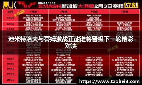迪米特洛夫与蒂姆激战正酣谁将晋级下一轮精彩对决
